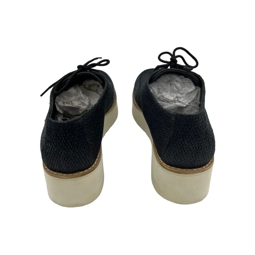 VINCE Women's Zina Raffia Platform Sneakers Black 7.5